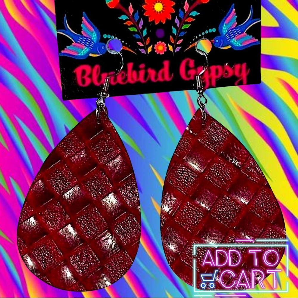 Embossed Western Teardrop Earrings
